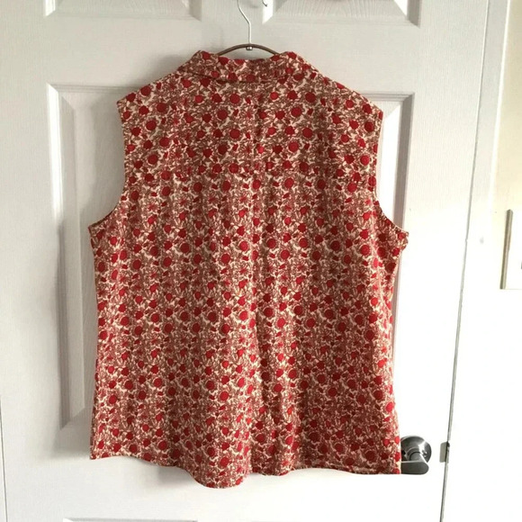 AUTHENTIQUE CHIC 100% Cotton Vintage Chic Sleeveless Blouse Sz 20W Women's Plus - Picture 2 of 4